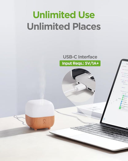 InnoGear 150ml Essential Oil Diffuser, 2 Pack 5-in-1 Diffusers for Home Scent 8 LED Color Aromatherapy Diffuser Air Desk Mini Humidifier Small Vaporizer Aroma Diffuser for Laptop Office, Medium