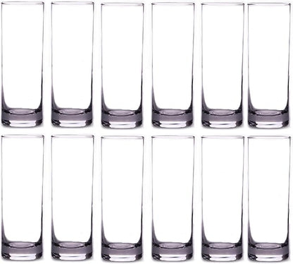 LEMONSODA Premium Highball 12oz/15oz Glass Sets - Elegant Tom Collins Glasses - Tall Water Drinking Glasses - Bar Glassware for Mojito, Whiskey, Cocktail (15oz, Set of 12)