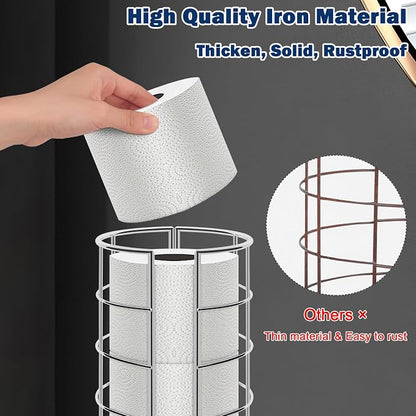 NearMoon Toilet Paper Organizer Stand, Free Standing 3 Rolls Tissue Storage, Metal Bathroom Accessory, Rustproof Toilet Roll Holder for Kitchen Countertop Inside Cabinet Shelf(Metal Base, Chrome)