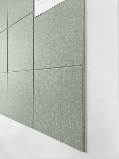 Sage Green Cork Board Alternative | Large Pin Board Notice Board | Felt Bulletin Board for Office, Home & Classroom | Sage Green Office School Supplies | Felt Wall Tiles (12-Pack)