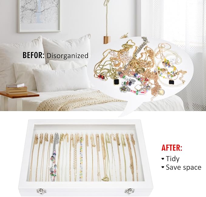 Vicoter Velvet Necklace Display Jewelry Tray 20 Hook Necklace Tray Necklace Pendant Jewelry Tray for Women and Girls