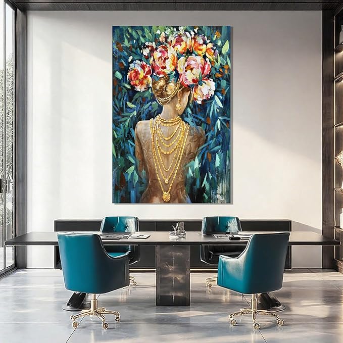 ZENPEE Gold Picture Wall Decoration, Black Tree of Life Wall Decoration, Large Wall Art for Living Room, Suitable for Office or Bedroom, 32" x 48"