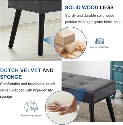 40'' Upholstered Bench, Entryway Ottoman with Wooden Legs for Living Room, End of Bed Bench