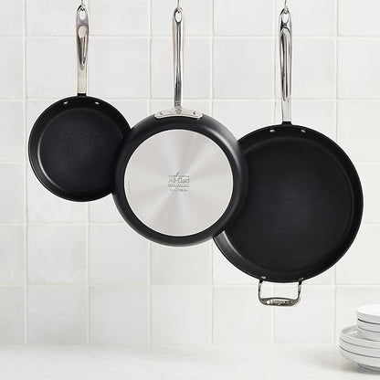 All-Clad HA1 Expert Hard Anodized Nonstick Fry Pan 2 Piece Set, 8" & 10" Induction, Oven Safe 500F, Kitchen Frying Pans, Skillets, Ergonomic Handle, Premium Cookware, Dishwasher Safe, Black