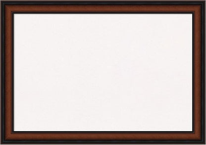 Amanti Art White Cork Board for Wall, 19x27 Vision Board with Brown Wood Frame, Medium Corkboard Office Decor for Home Organization, Traditional Corkboard Pinboard to display items for home