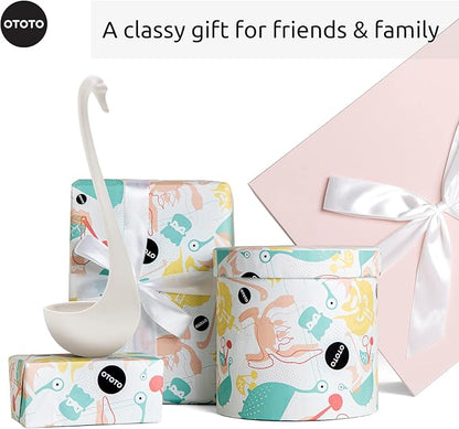 OTOTO Swanky Swan Soup Ladle- Silicone Soup Spoon, BPA-Free, Heat Resistant Soup Ladles For Serving & Cooking - Cute Kitchen Accessories, Unique Kitchen Gifts, Fun Cooking Gadgets (White)