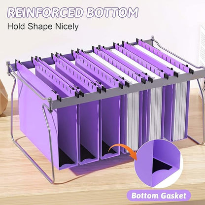 Nordun Extra Capacity Plastic Hanging File Folder Letter Size,12 Pack Reinforced Hang Folders with Heavy Duty 2 Inch Expansion,Durable Hanging Organizer Designed for Bulky Files, Medical Charts