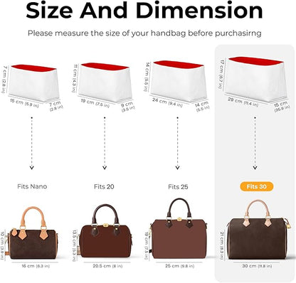 Handbag Organizer Insert for LV Speedy 30, Custom Fit Inside Premium Rogue Coeur Lightweight WaterResistant Purse Insert with Cup Holder Accessories