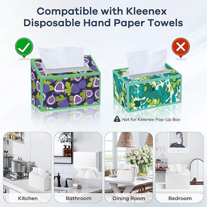 Acrylic Hand Towel Box Cover Compatible with Kleenex Disposable Hand Towels Wall-Mounted Paper Towel Dispenser Suitable for Tabletop, Bathroom, Car, and Office Use Valentine's Day Gifts (White)
