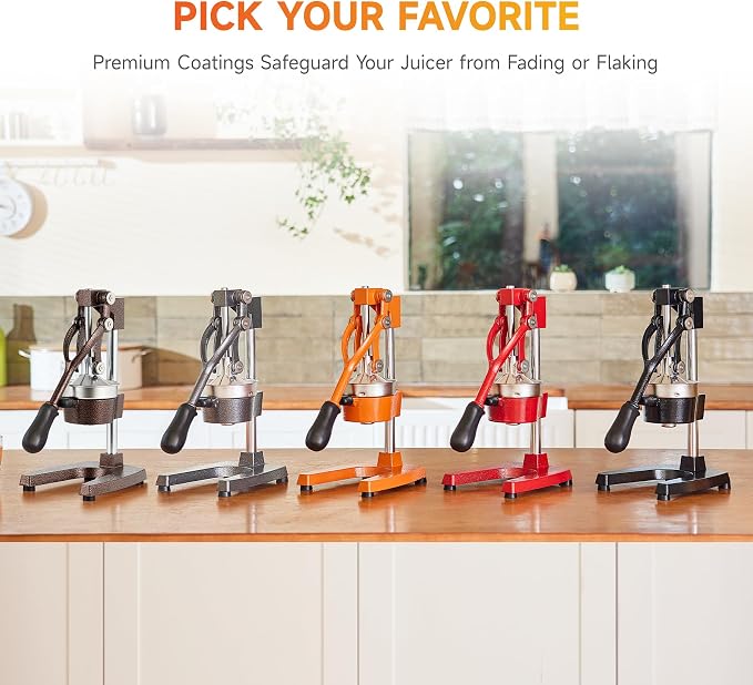 CO-Z Hand Press Juicer Machine, Manual Orange Juicer and Professional Citrus Juice Press for Orange Watermelon Pom Lime Lemon Juice Cocktail, Commercial Lemon Squeezer and Orange Crusher, Copper