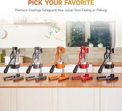 CO-Z Hand Press Juicer Machine, Manual Orange Juicer and Professional Citrus Juice Press for Orange Watermelon Pom Lime Lemon Juice Cocktail, Commercial Lemon Squeezer and Orange Crusher, Copper