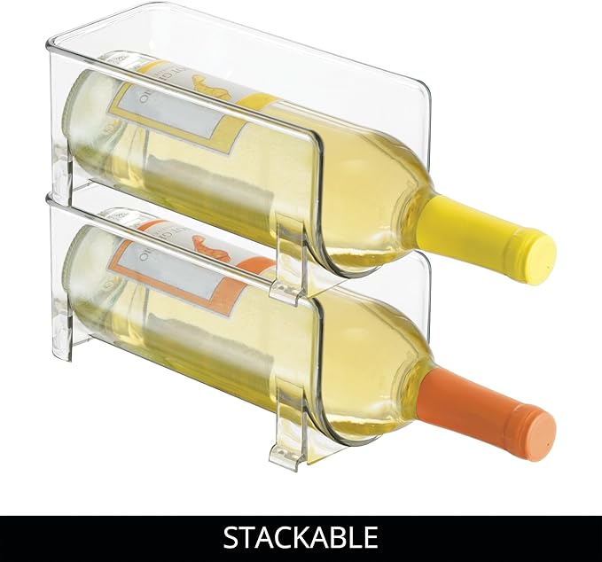 iDesign Stackable Bottle Holder for Water or Wine Bottles– Clear