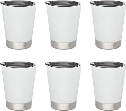 DISCOUNT PROMOS 12 oz. Itsy Vacuum Insulated Travel Mugs - 6 Pack - White