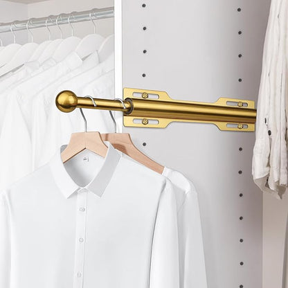 12" Valet Rod for Closet Pull Out (1 Pack, Brushed Gold)