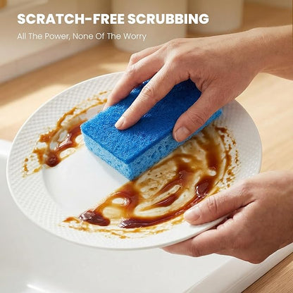 Metflavor Kitchen Sponges, 24 Count, Non-Scratch Scrub Sponge, Dual Sided Cleaning Sponges for Dishes, Kitchen, Bathroom