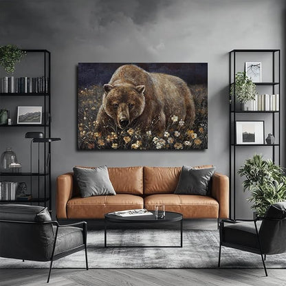 LEVERUP Animal Pictures Wall Printing Posters Flower Canvas Wall Art Spring Pictures Wall Decor for Living Room Bedroom Office Easy to Hang 24×36 Inches