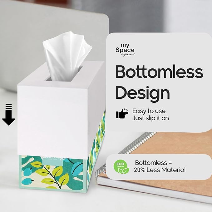 Tissue Box Cover Rectangle - Tissue Box Holder Rectangular - Compatible with Kleenex - Acrylic White Bathroom Accessories Decor
