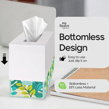 Tissue Box Cover Rectangle - Tissue Box Holder Rectangular - Compatible with Kleenex - Acrylic White Bathroom Accessories Decor
