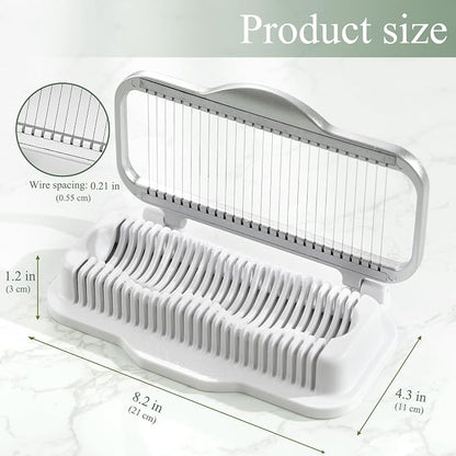 Egg Slicer for Hard Boiled Eggs Banana Slicer, Aluminium & Stainless Steel Wires Heavy Duty Bigger for Strawberry Mushroom, Dishwasher Safe