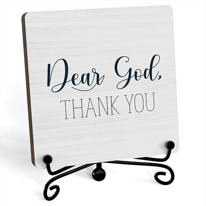 Modern Farmhouse Decor, Home Decor For Living Room, Boho Chic Aesthetic Shelf Decorations, Christian Dear God Sign, Farm House Entryway Tv Stand Fireplace Coffee Table Decoration (08)