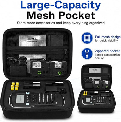 PAIYULE Case Compatible with DYMO Label Maker LabelManager 160/280 Portable Label Maker, Tag Printer Storage Organizer for AC Adapter, Tape Cartirdges and More Accessories(Box Only) Black