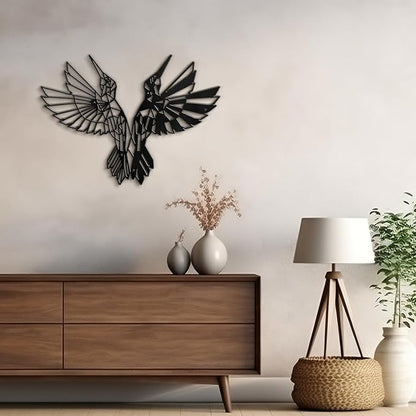 SIGNLEADER Metal Wall Art Decor Birds Dance Modern Abstract Wall Sculpture Hangings Home Decoration for Living Room, Bedroom, Bathroom, Kitchen, Outdoor - 30" Black