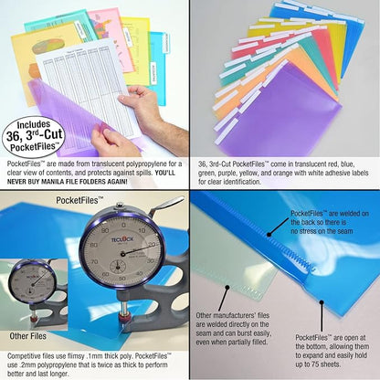 Ultimate Office WalMaster Heavy Duty 20-Pocket Chart Filing System for Classroom and Office, Wall File Organizer PLUS 36 PocketFiles, Mounting Hardware and Spring-Loaded Door Hooks