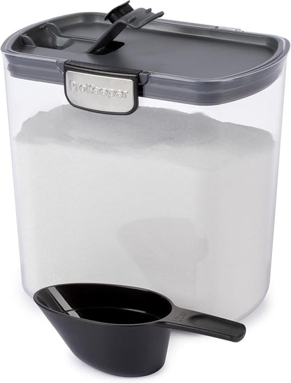 ProKeeper+ 6-Piece Airtight Food Storage Container Set – Clear Plastic Flour and Sugar Canister Set with Magnetic Accessories for Kitchen Organization