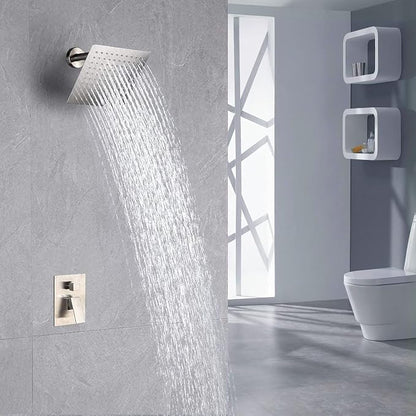 Voolan Rain Shower head, High Pressure Shower Head Made of 304 Stainless Steel, Relaxed Shower Experience Even at Low Water Flow and Pressure (6" Chrome)