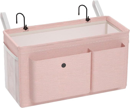 Edudif Bedside Caddy Bedside Organizer with Fixed Straps & Water Bottle Holder, Bunk Bed Caddy ideal for Home, Dorm, Hospital, Crib, Versatile Bedside Storage Solution