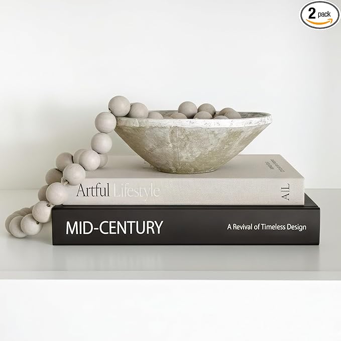 Aesthetic Decorative Books - Set of 2 Stylish Boxes Enhance Your Coffee Table, Bookshelf or Mantel Decor - Beautiful Fake/Faux Books for Modern Home Decoration, Photo Storage and as a Keepsake Box