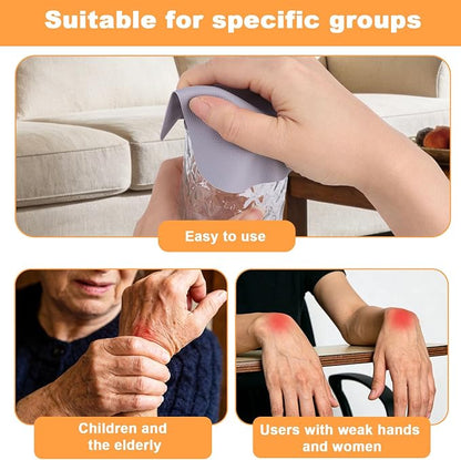 LUTER 4pcs Jar Opener Gripper Pads, Round & Square Rubber Jar Grippers Multi-Function Lid Opener for Seniors with Weak Hands Non-Slip Kitchen Coasters