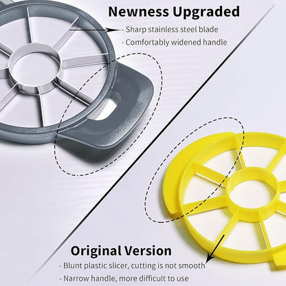 Newness Pineapple Corer and Slicer Tool, Robust Pineapple Core Remover with Upgraded Cutter & Reinforced Thicker Blade, Stainless Steel Kitchen Fruit Gadget for Diced Pineapple Rings (Grey)