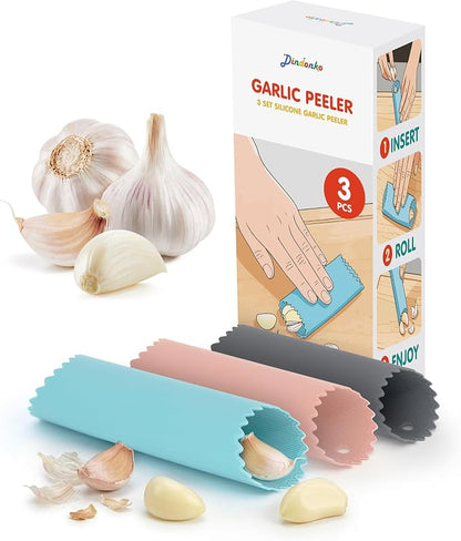 Silicone Garlic Peeler Tube(3pack) - Roller Garlic Peeling Tool for Quick Skin Removal, Odor-Free Hand Garlic Stripper Kitchen Gadget for Meal Prep & Cooking