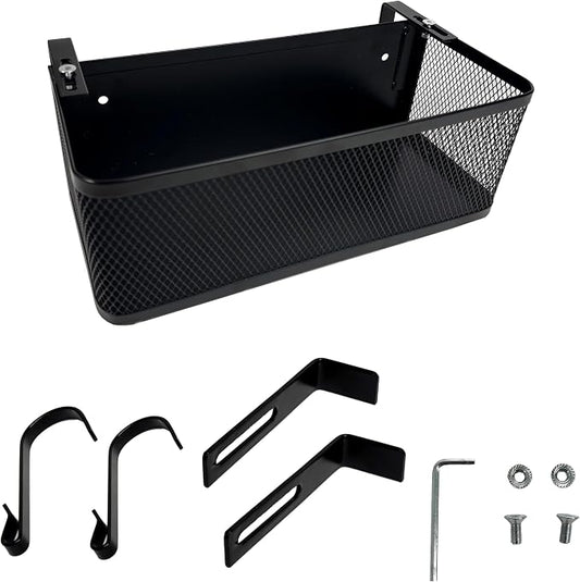 Bedside Caddy Shelf with Hook, Bed Shelf Organizer for Bunk Bed, Office Cubicle, Dorm Room, Holder for Phone, Snacks, Books (Black, 11*4.9*3.9 inch)