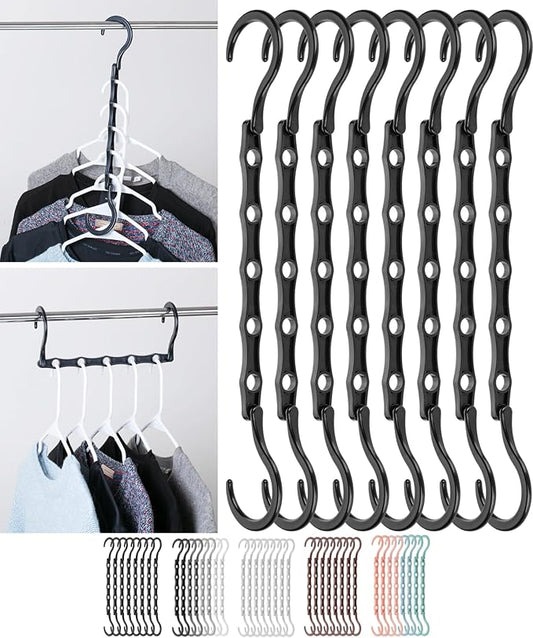 Mr. Pen- Space Saving Hangers, 8 pcs, 360° Rotating Hooks, Magic Cascading Hanger Organizer with 5 Enclosed Slots, Closet Organizers and Storage for Clothes, College Dorm Room Essentials