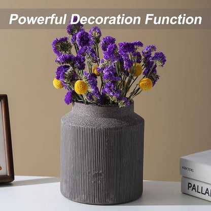 Farmhouse Vase for Home Decor, Vintage Rustic Terracotta Flower Vase Suitable for Home Decor, Living Room, Shelf, Dining Table. 7IN.