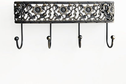 Key Holder for Wall，Vintage Metal Key and Mail Holder Wall Mount, Decorative Entryway Key Rack with Hooks for Keys, Mail, Hats, Bags