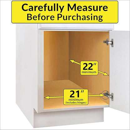 LYNK PROFESSIONAL® SELECT™ Slide Out Cabinet Organizer Pull Out Drawer, 20" x 21" Pull Out Cabinet Organizer – Pull Out Shelves for Kitchen Cabinets – Roll Out - Lifetime Ltd. Warranty, Wood Chrome