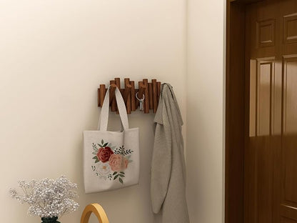 Wall Coat Rack - Wall Mounted Coats Rack - Coat Hanger Wall Mount Coat Racks - entryway Hooks Rack - Coat Rack Wall Key Holder - Wooden Coat Rack Walls Mount - Key Hooks for Walls Key Holder