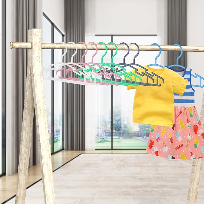 100 Pack Pink Baby Clothes Hangers,Kids Plastic Hangers for Closet,Toddler,Infant,Child,Newborn's Coat Hangers Ideal for Laundry and Nursery's Everyday Standard Use