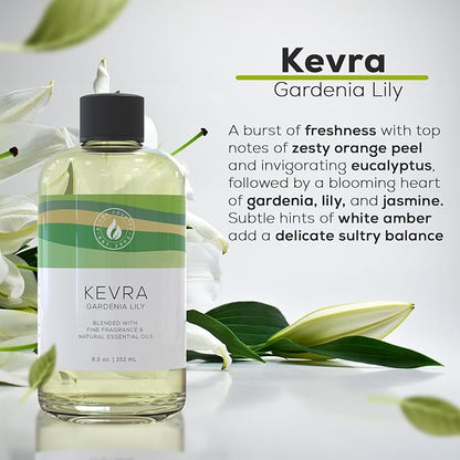 Aroma Country Gardenia Lily Diffuser Oil - Luxury Essential Oils for Diffuser Refill & Air Freshener Room Spray - Long-Lasting & Natural Home Fragrance, Scented Oil for Diffusers (8.5 Fl. oz)