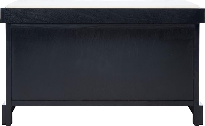 Safavieh Home Collection Landers Black 2-Drawer/Cushion Storage Bench (Fully Assembled) BCH5702B