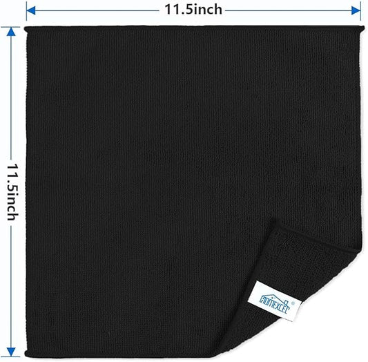 HOMEXCEL Black Microfiber Cleaning Cloth 600 Pack, Microfiber Towel for Cars, Lint Free, Scratch-Free, Highly Absorbent, and Cleaning Rags for House, Window and Glass, Cars, TV Screen 11.5 X11.5 inch