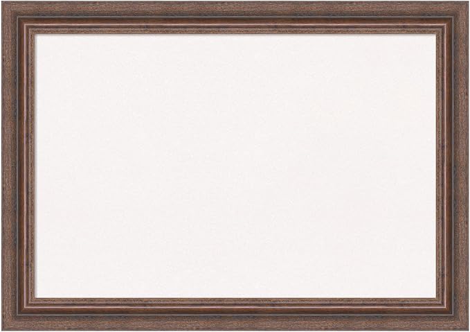 Amanti Art White Cork Board for Wall, 14x20 Vision Board with Brown Wood Frame, Small Corkboard Office Decor for Home Organization, Country Rustic Corkboard Pinboard to Display Items for Home