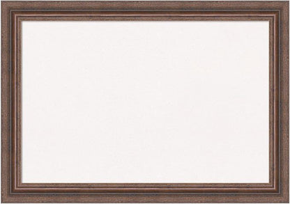 Amanti Art White Cork Board for Wall, 14x20 Vision Board with Brown Wood Frame, Small Corkboard Office Decor for Home Organization, Country Rustic Corkboard Pinboard to Display Items for Home