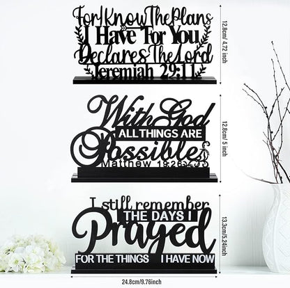 Jetec I Still Remember The Days I Prayed Sign Inspirational Table Blessed Signs Motivational Decor Farmhouse Table Home Centerpieces Faith Wooden Shelf for Living Room Office(Inspirational Style)