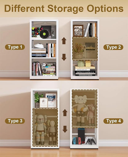 METALOONG 3 Tier Bookshelf, Adjustable Metal Bookcase with Anti-Tip Kit & Leveling Feet, Heavy-Duty Metal Storage Organizer, Modern Corner Shelves for Living Room, Kitchen, Office