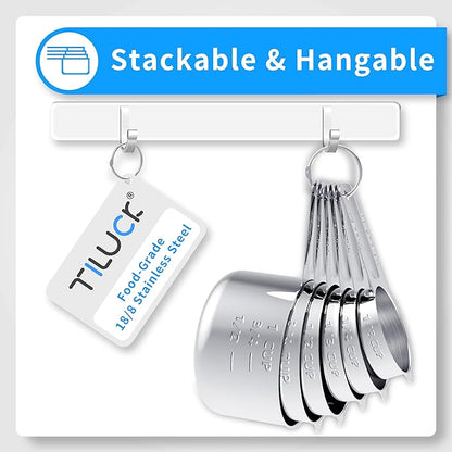 TILUCK Stainless Steel Measuring Cups & Spoons Set, Cups and Spoons,Kitchen Gadgets for Cooking & Baking (12)