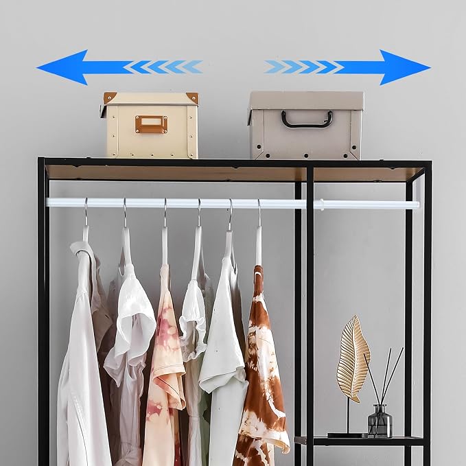 Threehoney Expandable Closet Rod for Wire Shelf Hanging Clothes Adjustable Heavy Duty Closet Hanging Rod Extender Heavy Duty Hanger Bar Metal Poles for Wardrobes Hanger, 1 Pack(36-60 Inch,White)